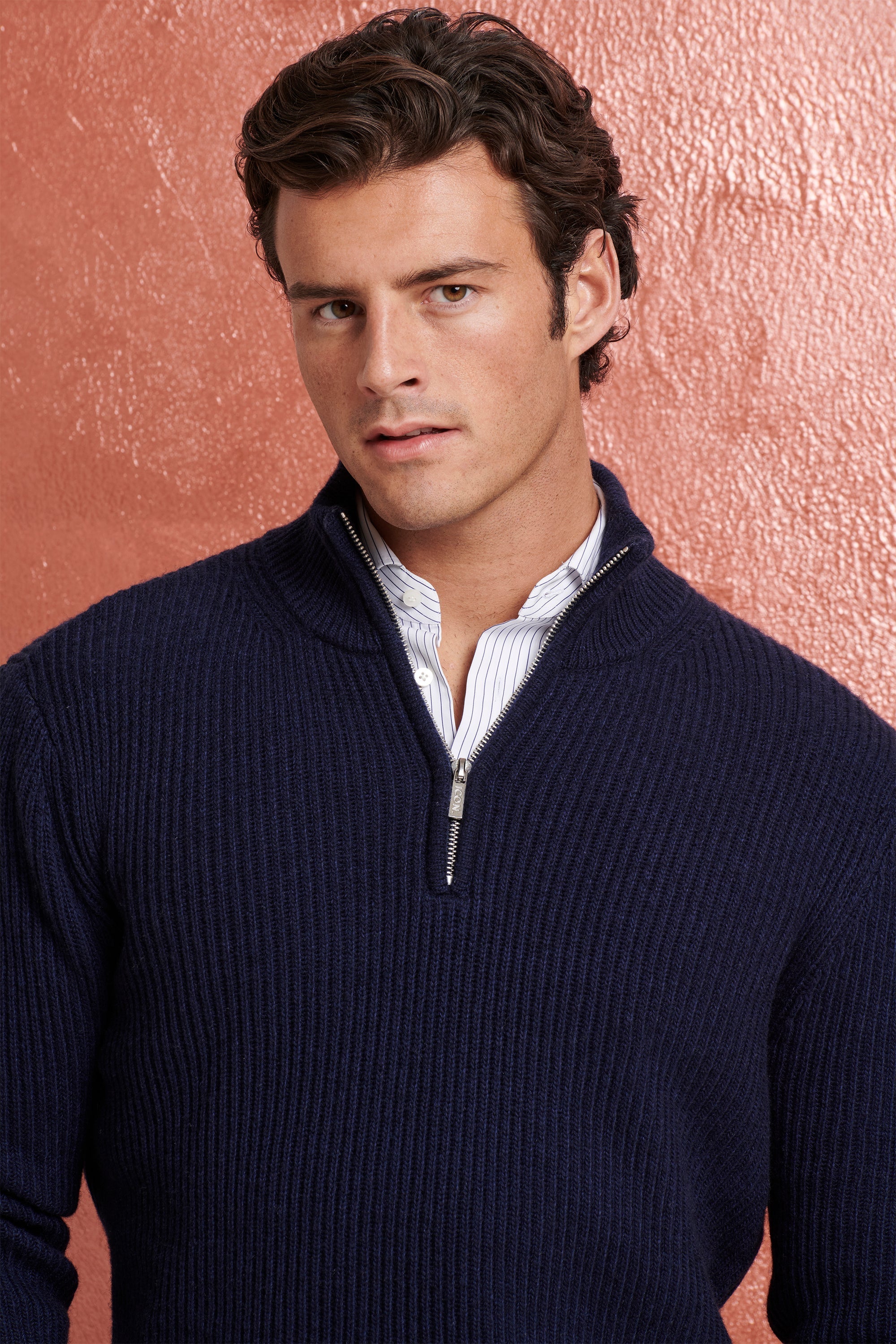 THE VICO QUARTER ZIP. HEAVY KNIT, SHARP FIT
