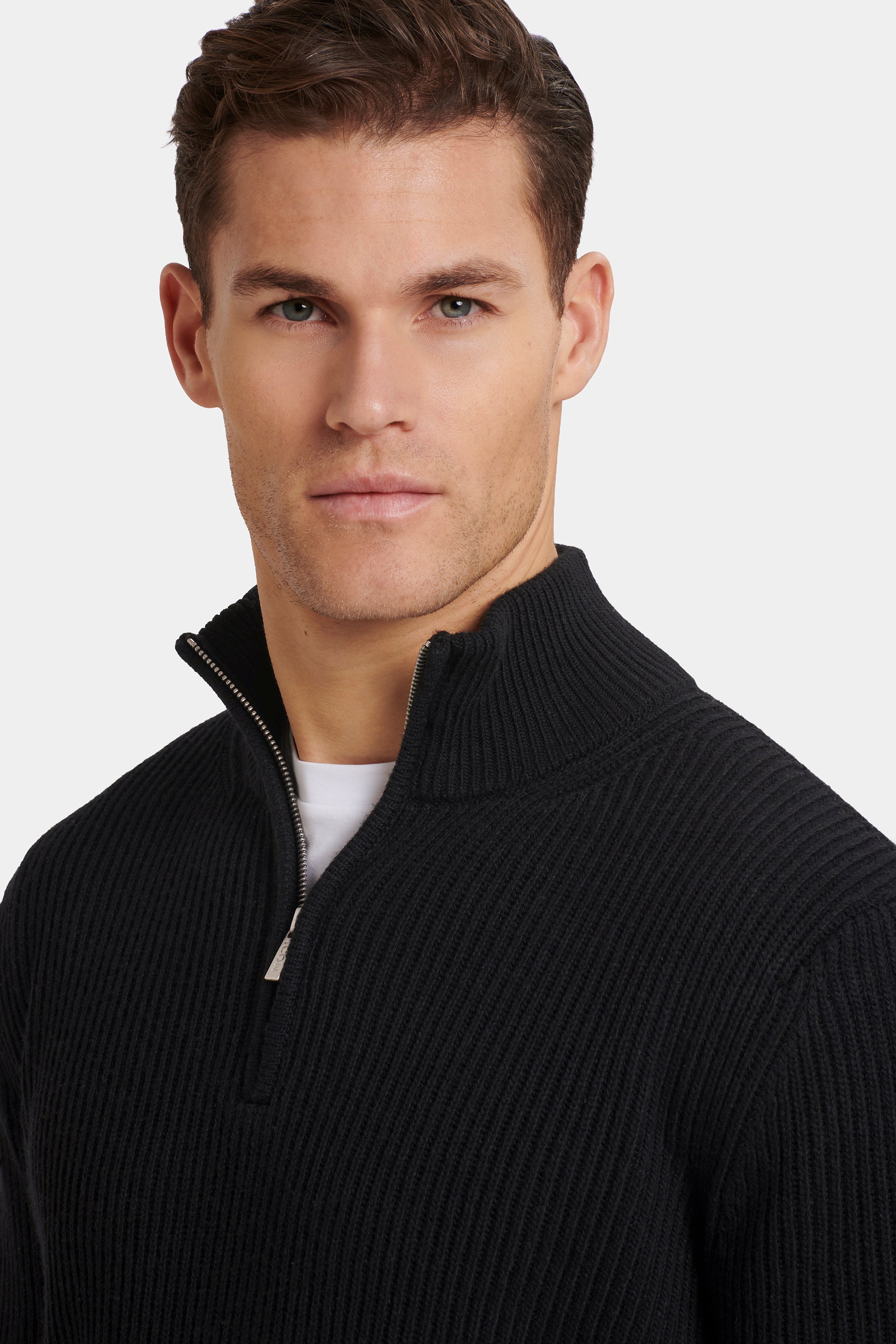THE VICO QUARTER ZIP. HEAVY KNIT, SHARP FIT