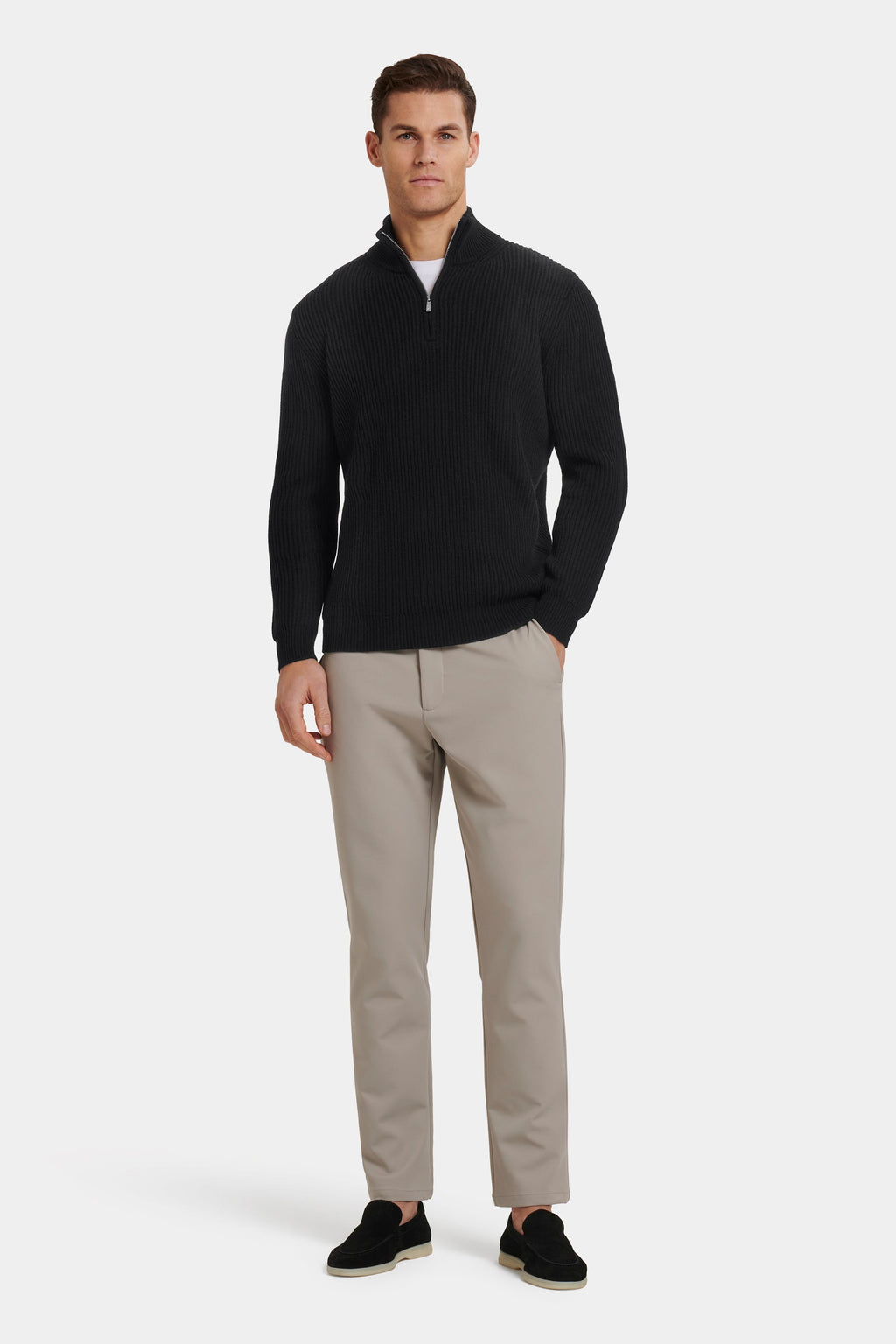 THE VICO QUARTER ZIP. HEAVY KNIT, SHARP FIT