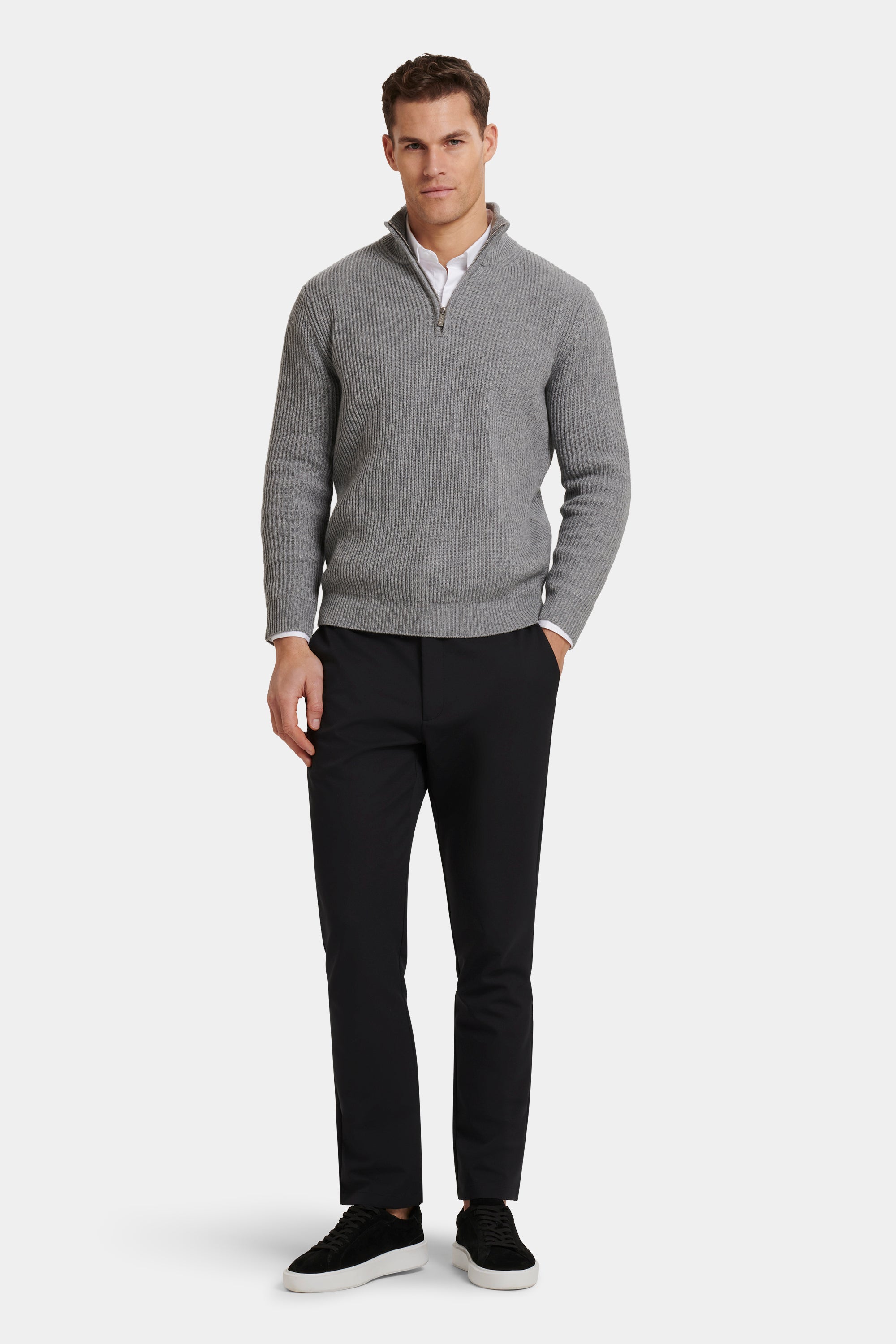 THE VICO QUARTER ZIP. HEAVY KNIT, SHARP FIT